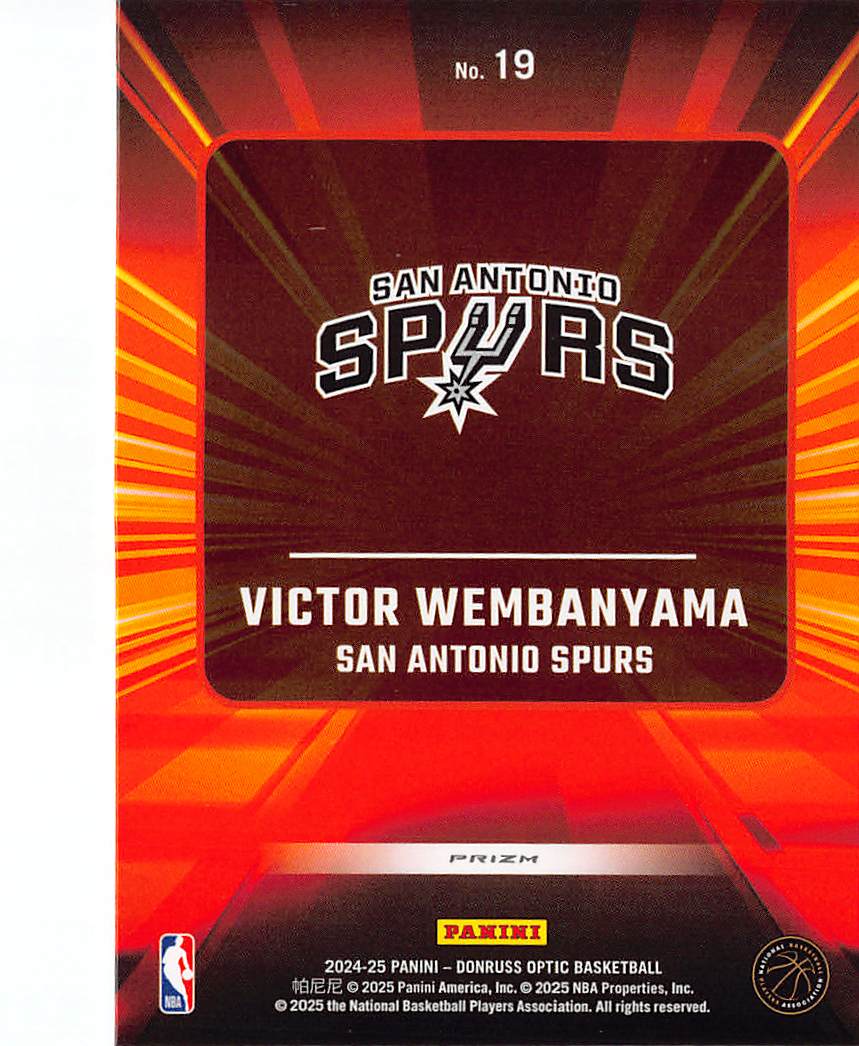 2024-25 Optic Donruss Express Lane Victor Wembanyama Purple #19 Spurs