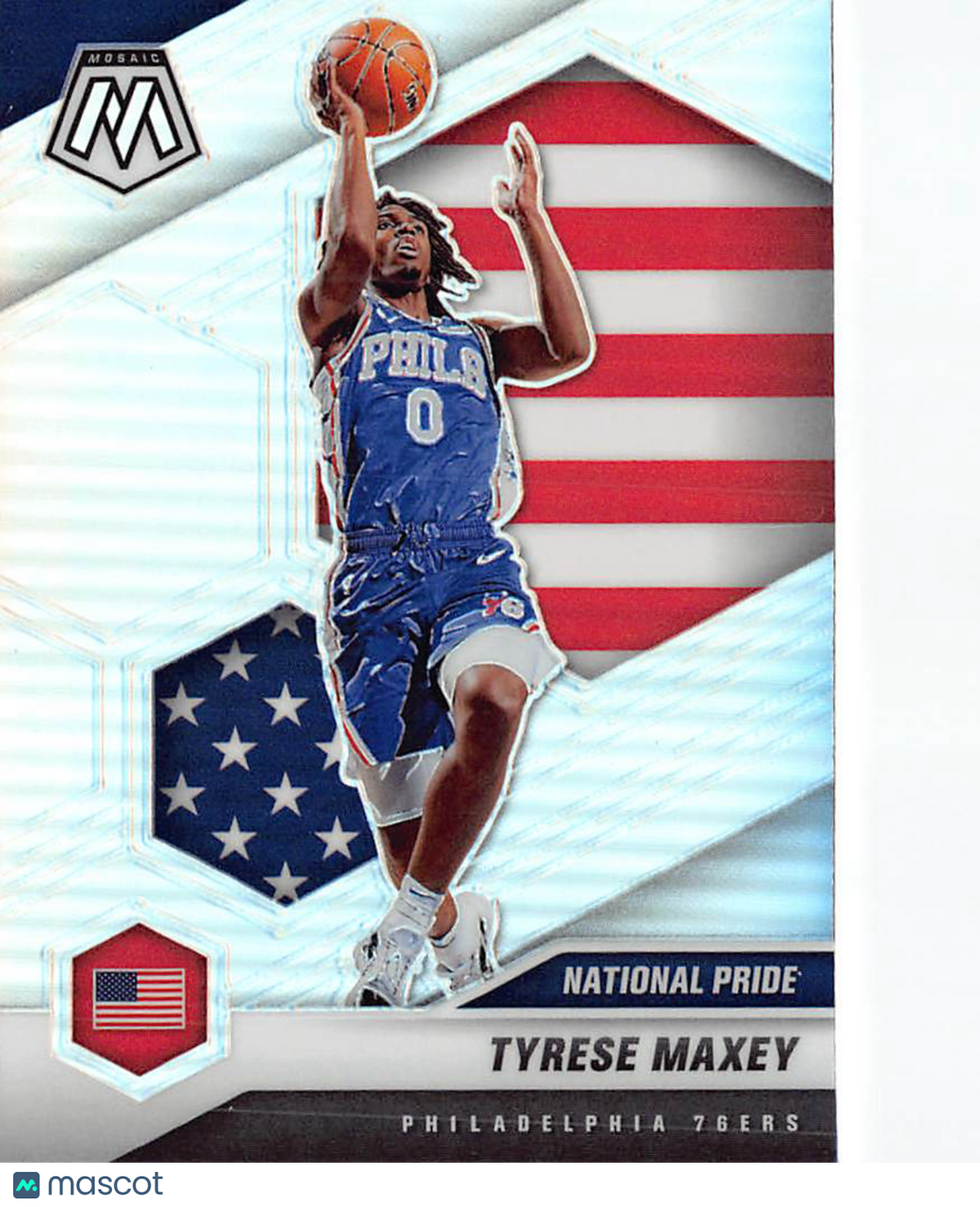 2020-21 Mosaic Tyrese Maxey Silver Rookie #259 Philadelphia 76ers