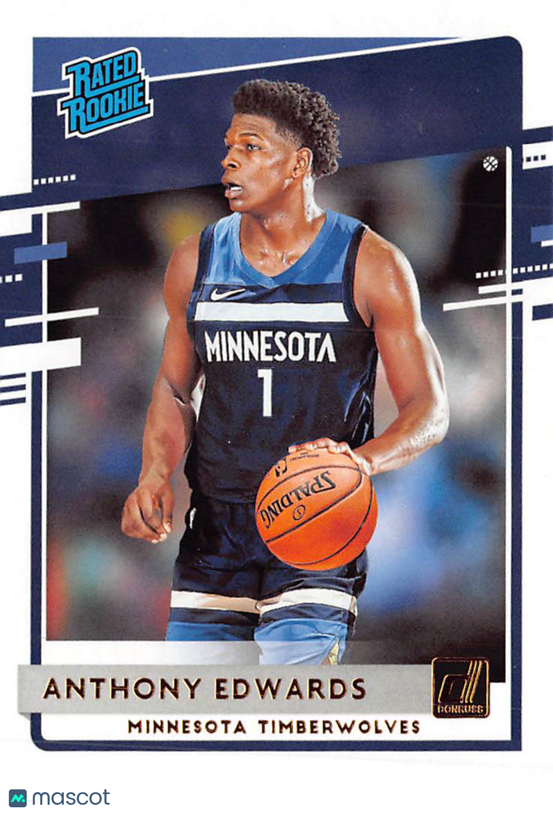 2020-21 Panini Donruss Anthony Edwards Rookie #201 Minnesota Timberwolves