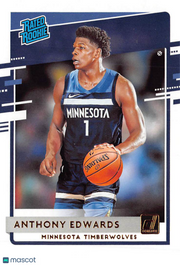 2020-21 Panini Donruss Anthony Edwards Rookie #201 Minnesota Timberwolves