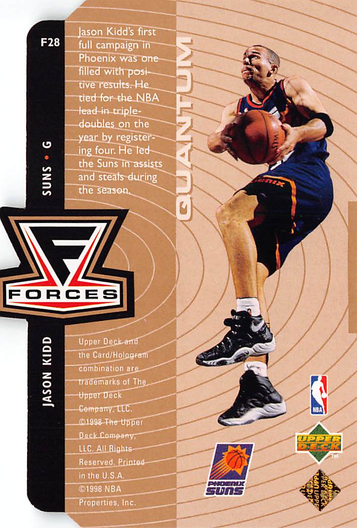 1998-99 Upper Deck Jason Kidd Quantum Bronze 0116/1000 Die-Cut #F28 Phoenix Suns