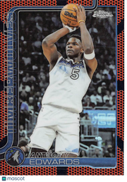 2025-26 Topps Chrome Anthony Edwards Basketball Refractor #151 Timberwolves