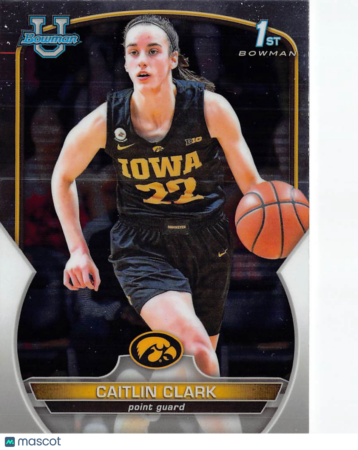 2023-24 Bowman University Chrome Caitlin Clark Rookie #50 Iowa Hawkeyes