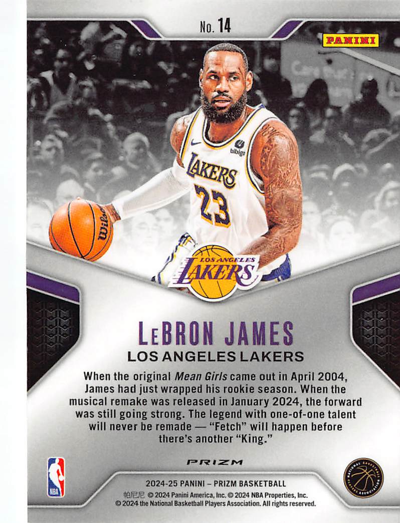 2024-25 Panini Prizm LeBron James Silver Dominance #14 Los Angeles Lakers