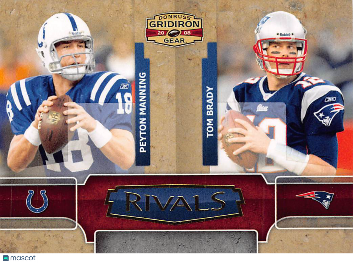 2008 Donruss Gridiron Gear Tom Brady Peyton Manning Rivals /500 #R-2