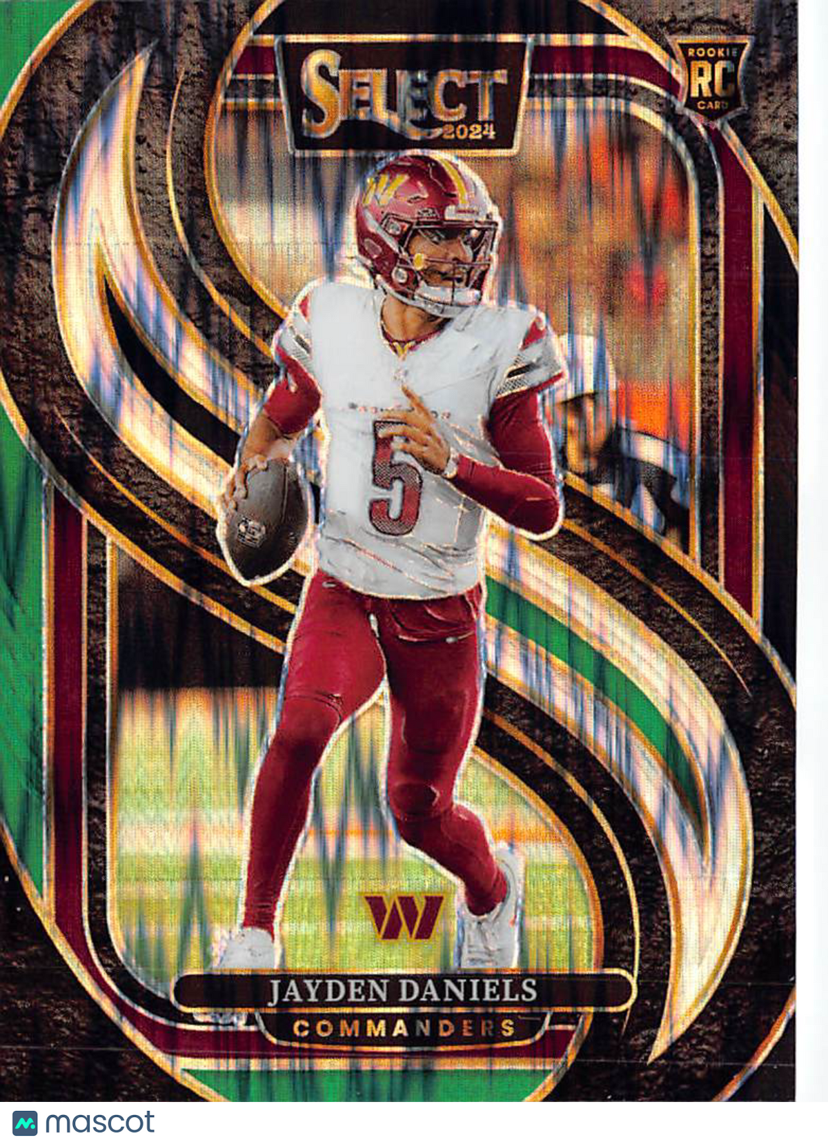 2025 Panini Select Jayden Daniels Green and Black Shock Rookie RC 112 Commanders