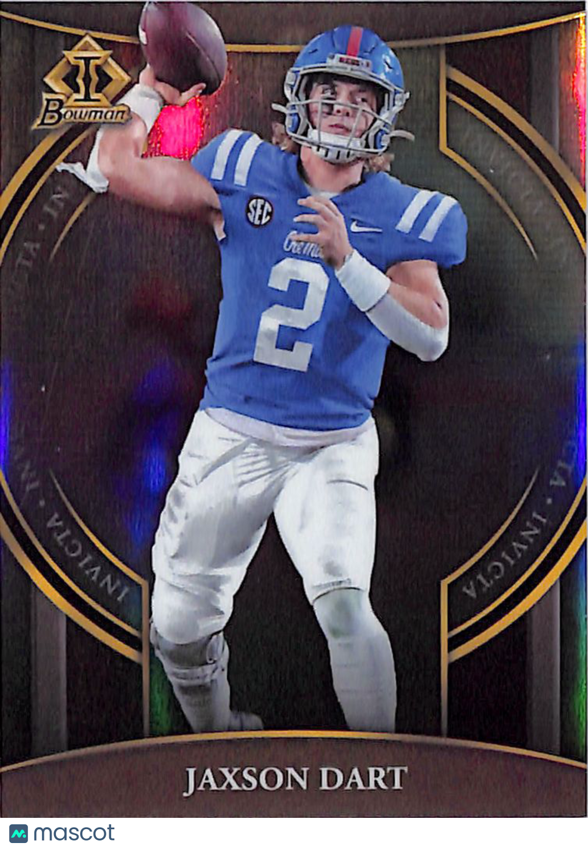 2022 Bowman University Chrome Jaxson Dart Invicta Rookie #BI-13 Ole Miss