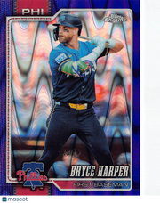 2026 Topps Chrome Bryce Harper Purple Wave Refractor /75 #244 Phillies