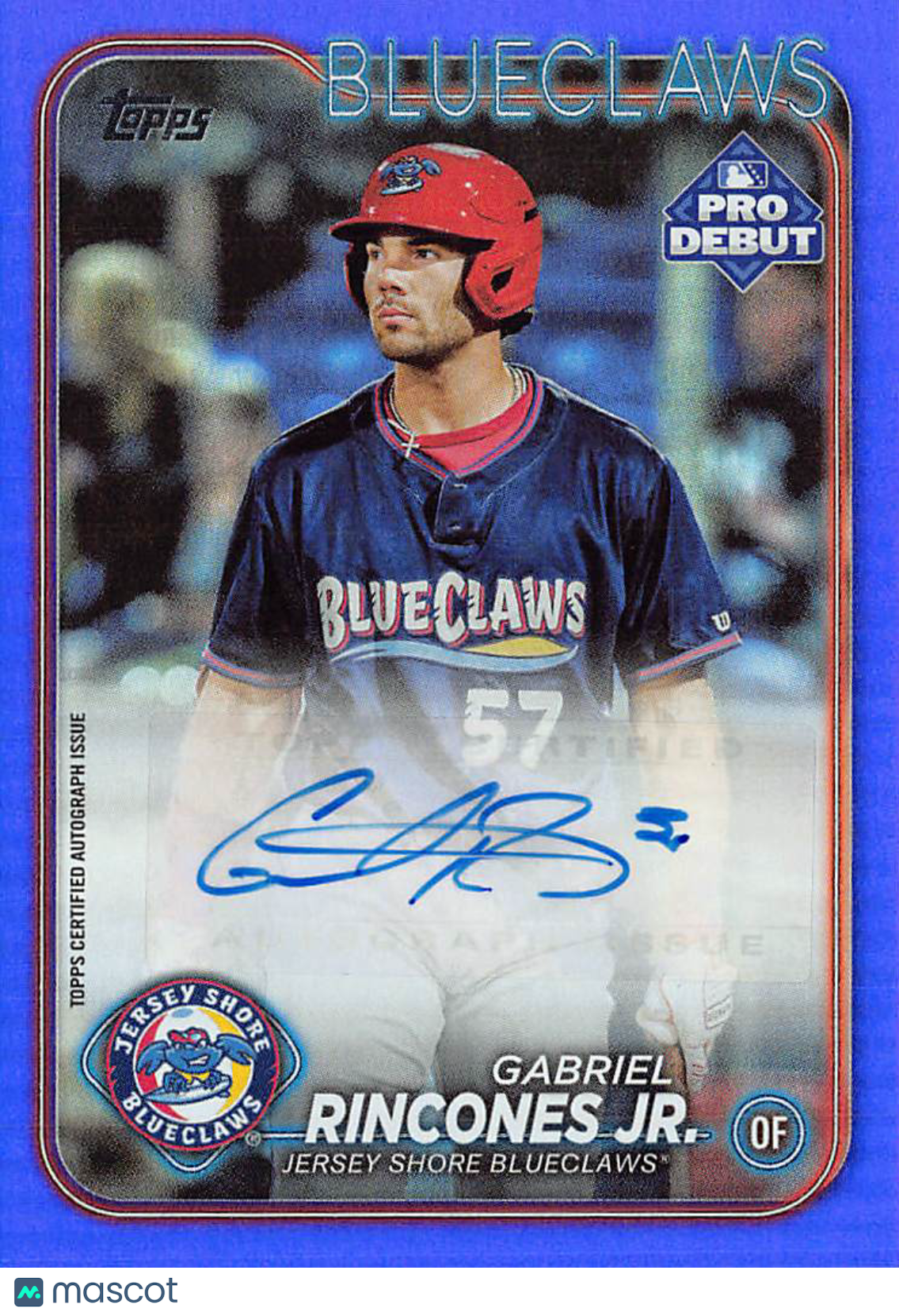 2024 Topps Pro Debut Gabriel Rincones Jr. Purple Auto Rookie #PD-54 BlueClaws