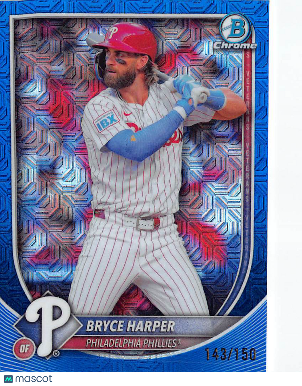 2025 Bowman Chrome Bryce Harper Blue Mojo Refractor /150 #3 Phillies