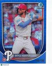 2025 Bowman Chrome Bryce Harper Blue Mojo Refractor /150 #3 Phillies