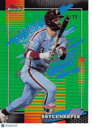 2026 Topps Finest Bryce Harper Green Refractor /99 #102 Philadelphia Phillies