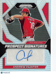 2024 Panini Prizm Baseball Andrew Painter Silver Autograph Rookie PS-AP Phillies