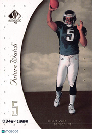 1999 Upper Deck Authentic Donovan McNabb Future Watch Rookie 0346/1999 95 Eagles