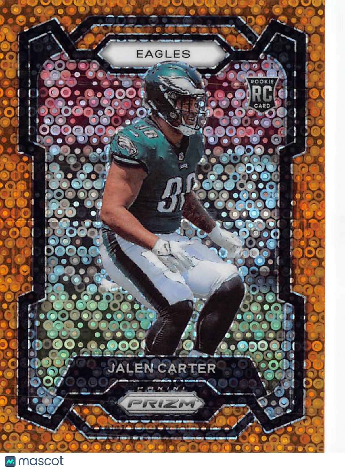 2023 Panini Prizm Football Jalen Carter Orange Disco Rookie RC #381 Eagles