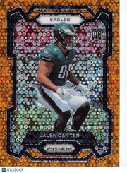 2023 Panini Prizm Football Jalen Carter Orange Disco Rookie RC #381 Eagles