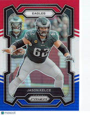 2023 Panini Prizm Jason Kelce Red White and Blue #245 Philadelphia Eagles