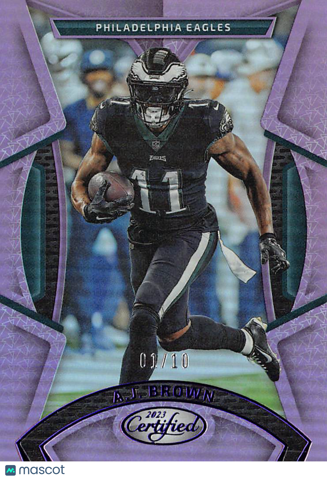 2023 Panini Certified Football A.J. Brown Purple /10 #45 Philadelphia Eagles