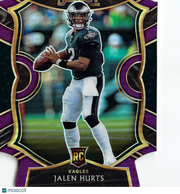 2021 Panini Select Jalen Hurts Purple Prizm Die-Cut Rookie RC Eagles