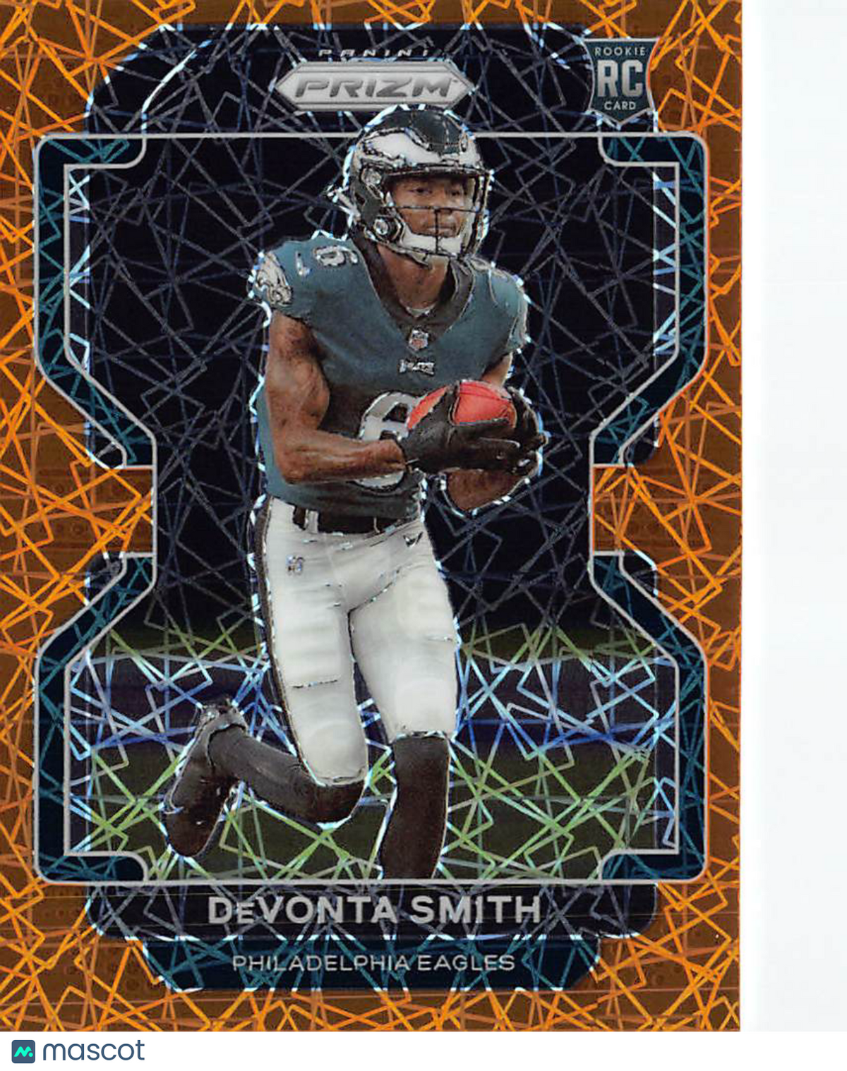 2021 Panini Prizm Football DeVonta Smith Orange Laser Rookie RC #335 Eagles