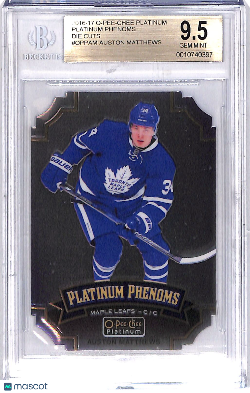 2016-17 O-Pee-Chee Platinum Auston Matthews Die-Cut #OPP-AM BGS 9.5 Maple Leafs