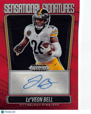 2026 Panini Prizm Black Le'Veon Bell Sensational Red Auto /99 #SS-LBL Steelers