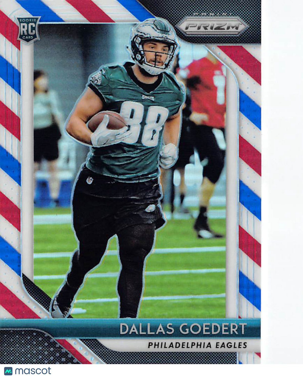 2018 Panini Prizm Dallas Goedert Red White and Blue Rookie RC #299 Eagles