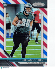 2018 Panini Prizm Dallas Goedert Red White and Blue Rookie RC #299 Eagles