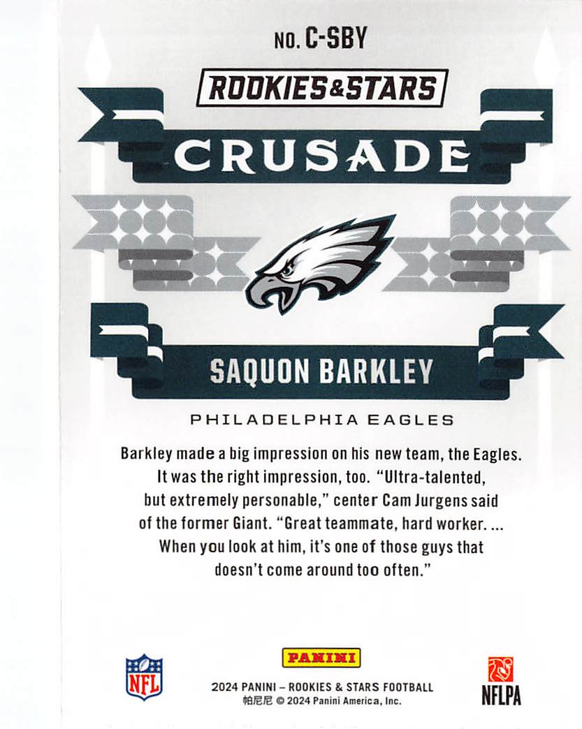 2024 Panini Rookies & Stars Crusade Saquon Barkley Red Plaid #C-SBY Eagles