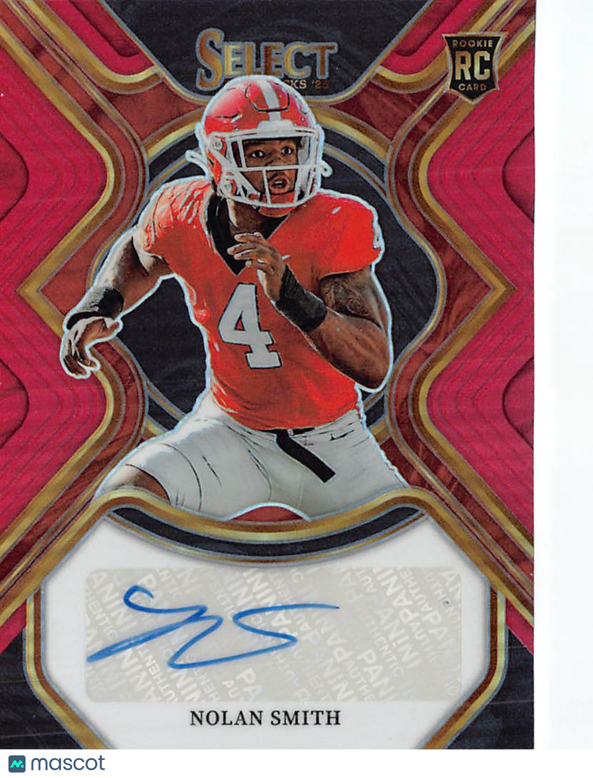 2023 Panini Select Draft Picks Nolan Smith Red Auto Rookie RC #RS-NSM Georgia