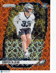 2024 Panini Prizm Football Cooper DeJean Orange Laser Rookie RC #321 Eagles