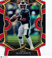 2021 Panini Select Jalen Hurts Red Die-Cut Rookie RC Philadelphia Eagles