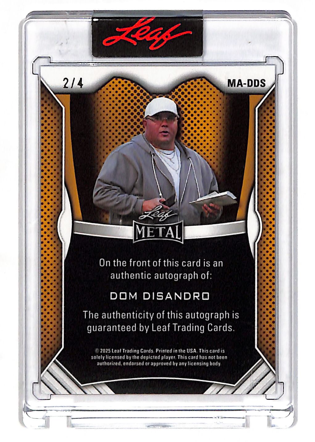 2025 Leaf Metal Dom DiSandro Purple Autograph /4 #MA-DDS Philadelphia Eagles