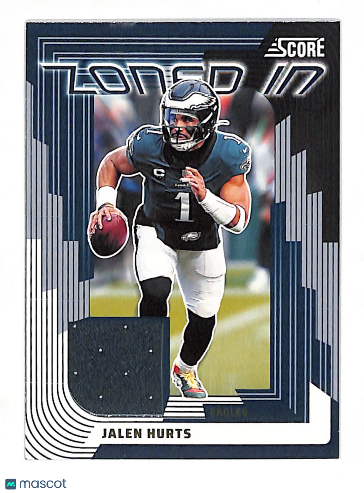 2025 Panini Score Jalen Hurts Zoned In Autograph Patch #ZON-JHS  Eagles
