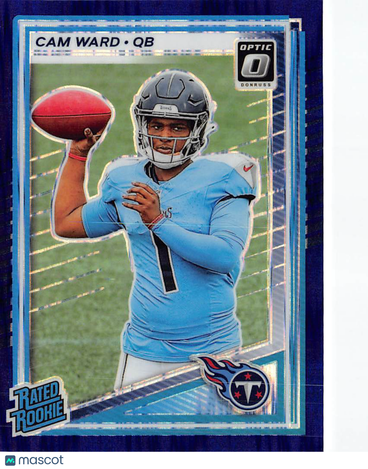 2025 Panini Donruss Optic Football Cam Ward Purple Shock Rookie #293 Titans