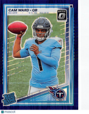 2025 Panini Donruss Optic Football Cam Ward Purple Shock Rookie #293 Titans