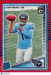 2025 Panini Donruss Optic Cam Ward Red Wave Rookie #350 Tennessee Titans