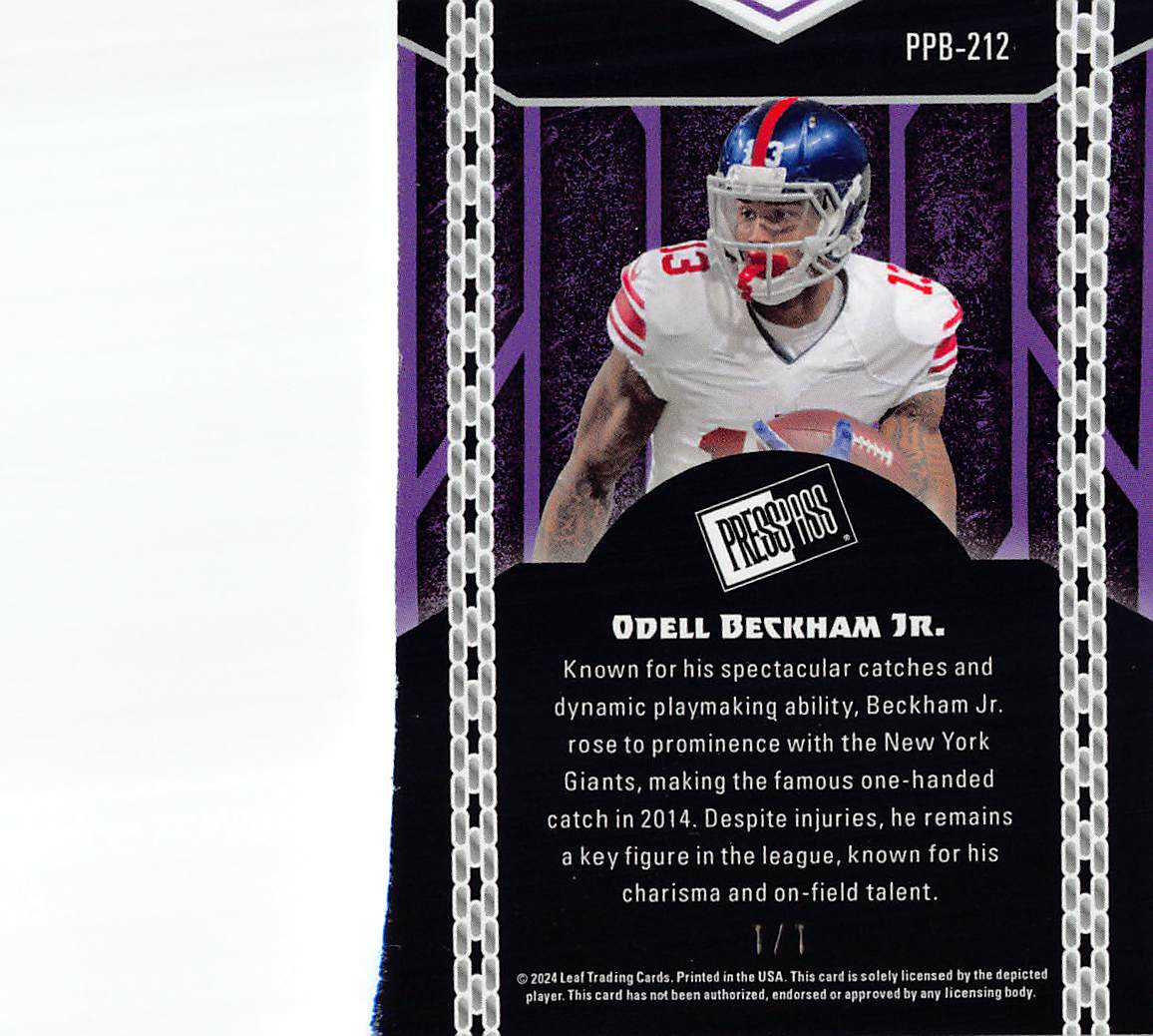 2024 Leaf Odell Beckham Jr. Collective Press Pass /1 #PPB-212 New York Giants