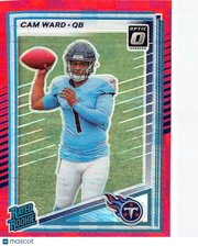 2025 Panini Donruss Optic Cam Ward Red Pandora Rookie #350 Tennessee Titans