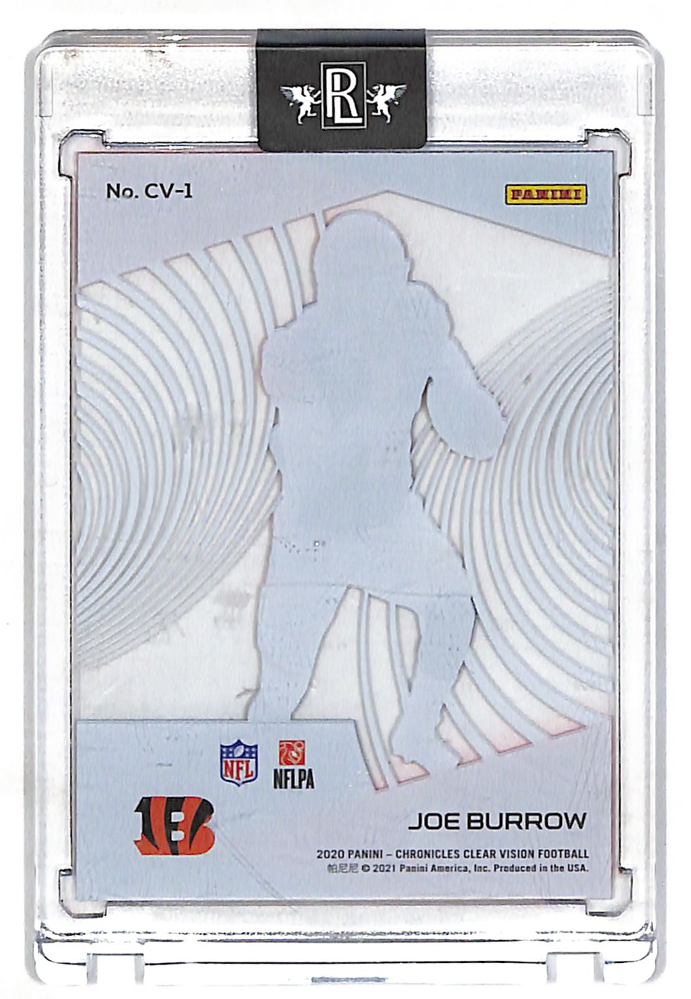 2021 Panini Chronicles Clear Vision Joe Burrow Rookie RC #CV-1 Bengals