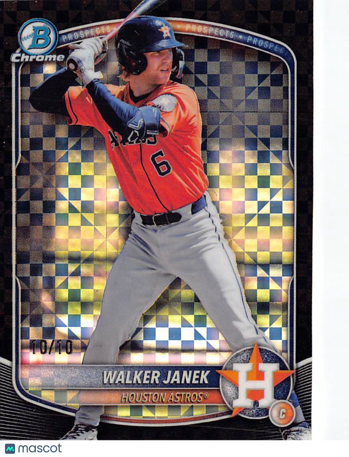 2025 Bowman Chrome Walker Janek Black X-Fractor /10 Rookie #BDC-45 Astros
