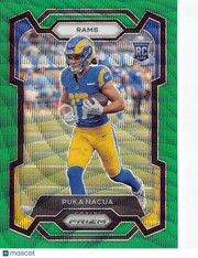 2023 Panini Prizm Puka Nacua Green Wave Rookie RC #357 Los Angeles Rams