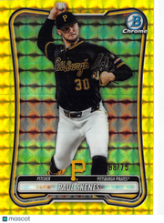 2026 Topps Bowman Chrome Paul Skenes Yellow Geometric /75 #60 Pittsburgh Pirates