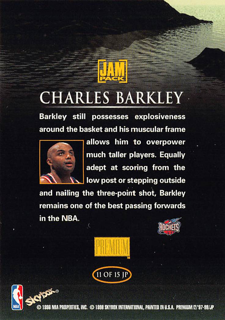 1998-99 SkyBox Premium Jam Pack Charles Barkley #11 OF 15 JP Houston Rockets