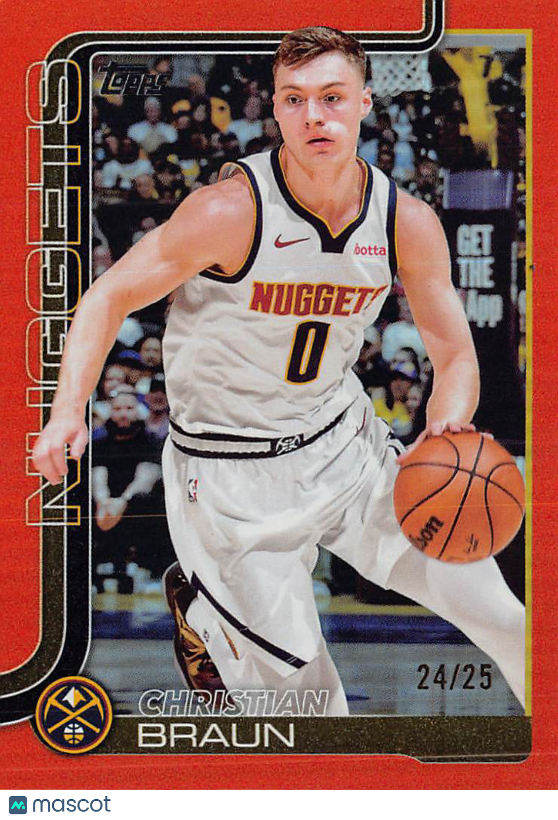 2025-26 Topps Flagship Christian Braun Orange /25 #102 Denver Nuggets