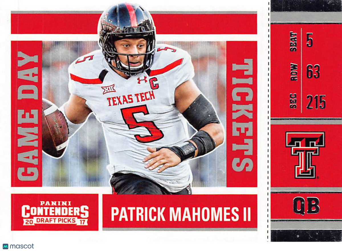2017 Panini Contenders Draft Picks Game Day Tickets Patrick Mahomes II Rookie 15