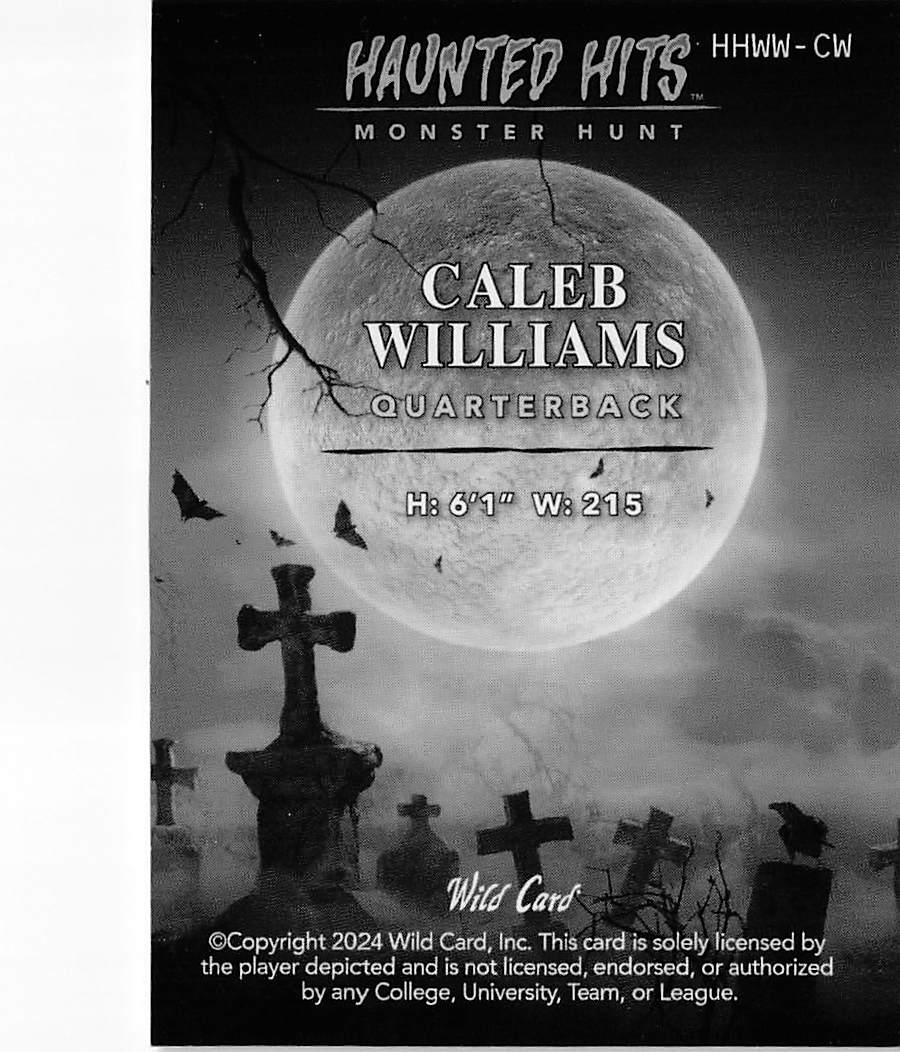 2024 Wild Card Haunted Hits Monster Hunt Caleb Williams /2 Rookie #HHWW-CW Bears