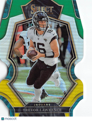 2023 Panini Select Trevor Lawrence Green / Yellow Die-Cut #145 Jaguars