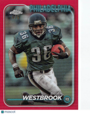 2024 Topps Chrome Brian Westbrook Red /5 #156 Philadelphia Eagles