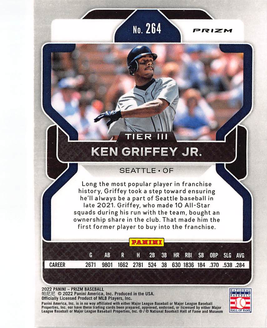 2022 Panini Prizm Baseball Ken Griffey Jr. Red #264 Seattle Mariners